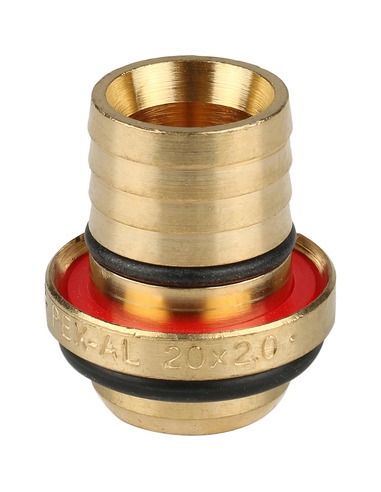 Угольник с креплением STOUT 20x1/2" ВР для металлопластиковых труб обжим