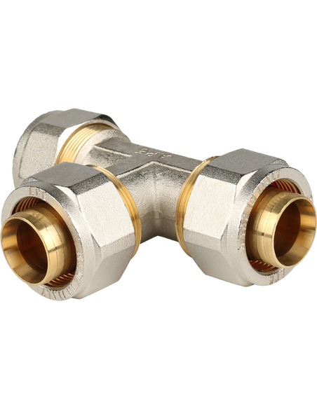 Тройник STOUT 32x32x32 для металлопластиковых труб обжим