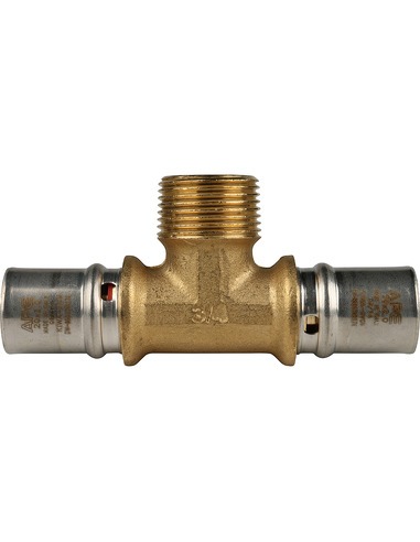 Тройник переходной STOUT 20x3/4"х20 НР для металлопластиковых труб пресс