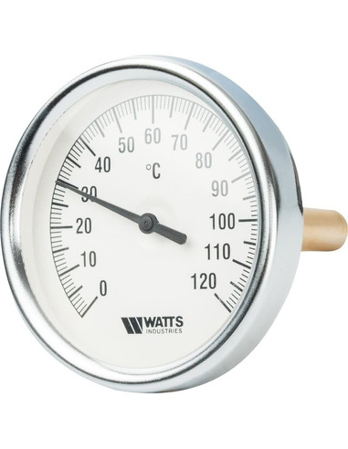 Термометр биметаллический Watts F+R801 OR 80 мм, 0-120ºС погружной, гильза 100 мм