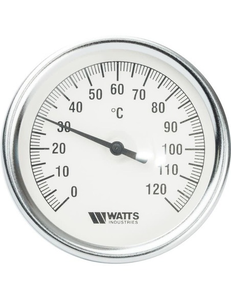 Термометр биметаллический Watts F+R801 OR 80 мм, 0-120ºС погружной, гильза 100 мм
