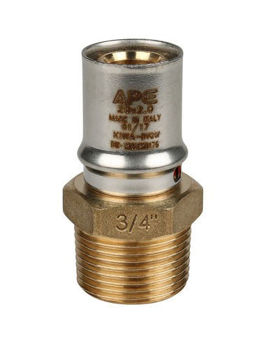 Переходник STOUT 20x3/4" НР для металлопластиковых труб пресс