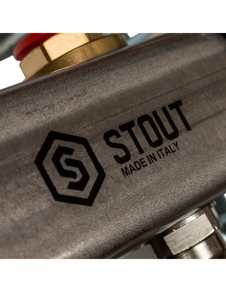 Коллектор STOUT из нержавеющей стали в сборе без расходомеров 10 вых.