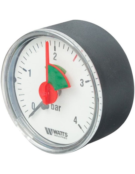 Манометр Watts F+R101 MAL 50 мм, 1/4", 0-4 бар, аксиальный с указателем предела