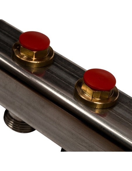 Коллектор STOUT из нержавеющей стали без расходомеров 5 вых. с воздухоотводчиком и сливом