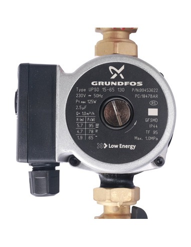 Насосная группа STOUT с прямым контуром 3/4" с насосом Grundfos UPSO 15-65 130