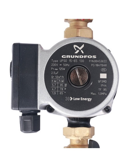 Насосная группа STOUT с прямым контуром 3/4" с насосом Grundfos UPSO 15-65 130