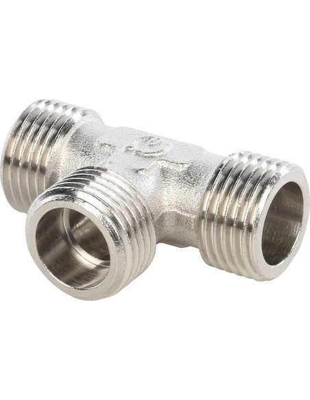 Тройник никелированный STOUT 1/2" НР