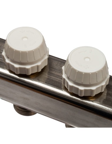 Коллектор STOUT из нержавеющей стали с расходомерами 3 вых. с воздухоотводчиком и сливом