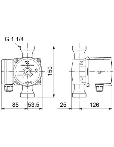 Насос циркуляционный Grundfos UP 20-45 N
