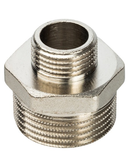 Ниппель переходной никелированный STOUT 1"х1/2" НР