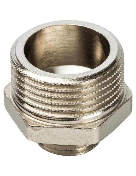 Ниппель переходной никелированный STOUT 1"х1/2" НР