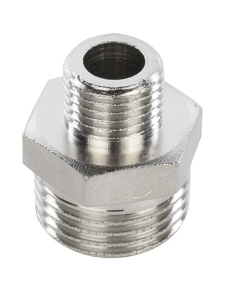 Ниппель переходной никелированный STOUT 1/2"х1/4" НР