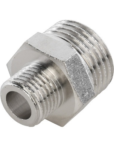 Ниппель переходной никелированный STOUT 1/2"х1/4" НР