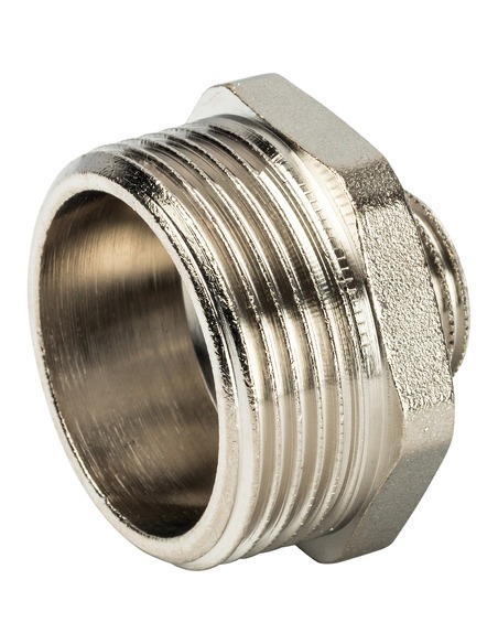 Ниппель переходной никелированный STOUT 1 1/4"х1/2" НР