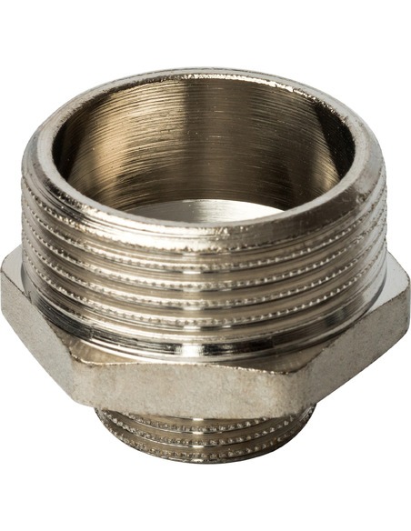 Ниппель переходной никелированный STOUT 1 1/4"х3/4" НР