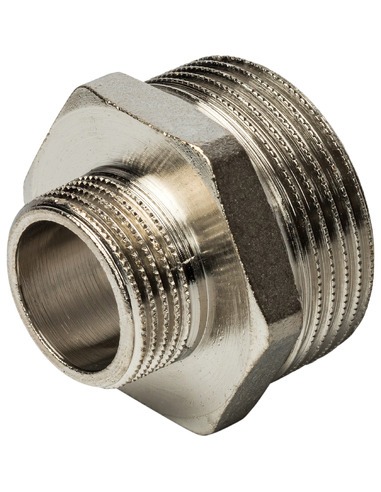 Ниппель переходной никелированный STOUT 1 1/4"х3/4" НР
