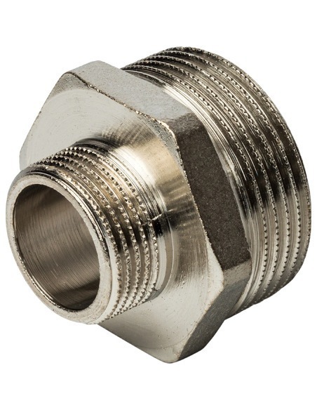Ниппель переходной никелированный STOUT 1 1/4"х3/4" НР