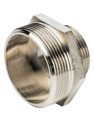 Ниппель переходной никелированный STOUT 2"х1 1/4" НР
