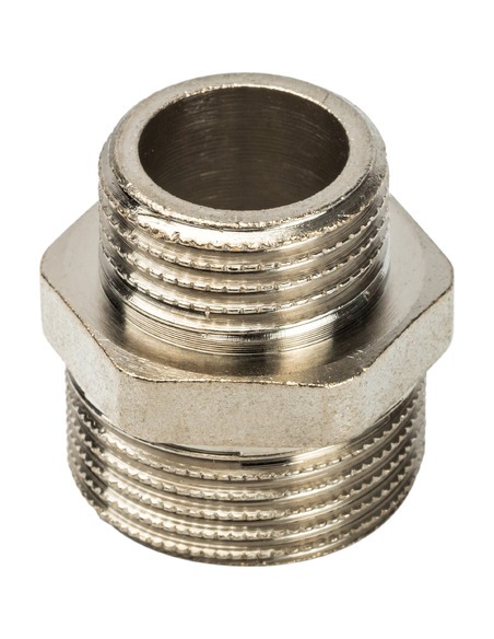 Ниппель переходной никелированный STOUT 3/4"х1/2" НР