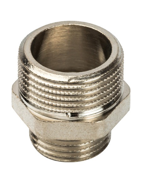 Ниппель переходной никелированный STOUT 3/4"х1/2" НР