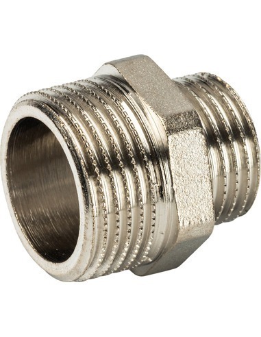 Ниппель переходной никелированный STOUT 3/4"х1/2" НР