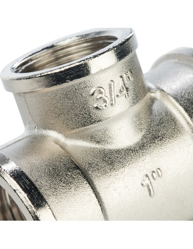 Тройник переходной никелированный STOUT 1"х3/4"х1" ВР