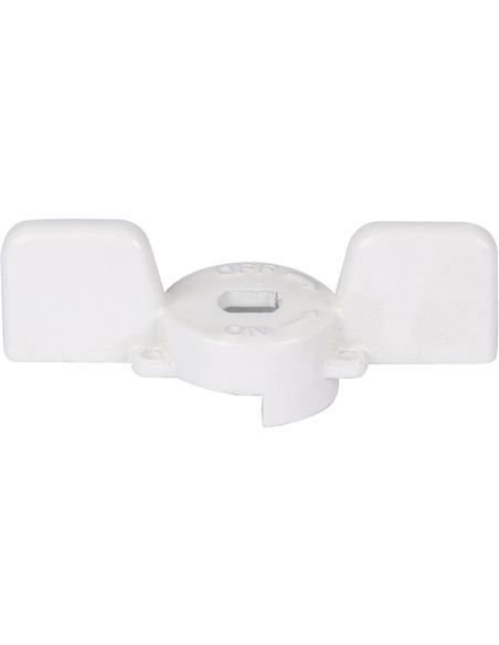 Ручка-бабочка STOUT для шарового крана 1" - 1 1/4" (белая)