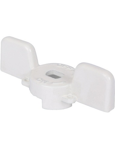 Ручка-бабочка STOUT для шарового крана 1" - 1 1/4" (белая)