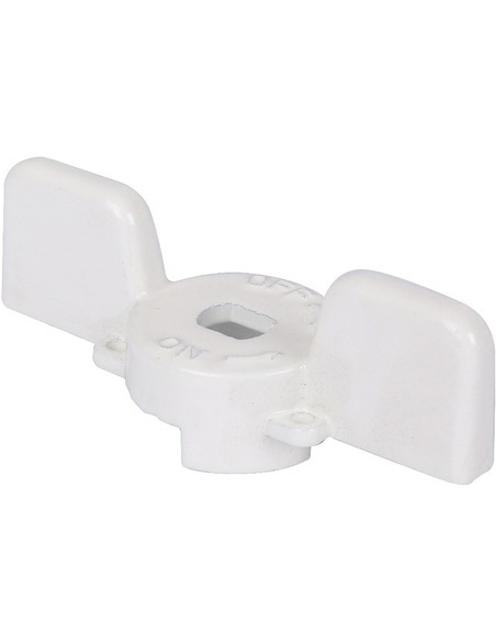 Ручка-бабочка STOUT для шарового крана 1" - 1 1/4" (белая)