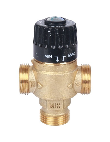 Термостатический смесительный клапан STOUT 30-65°C, 3/4" НР, Kvs 2,3