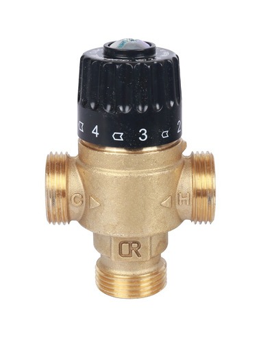 Термостатический смесительный клапан STOUT 30-65°C, 3/4" НР, Kvs 2,3