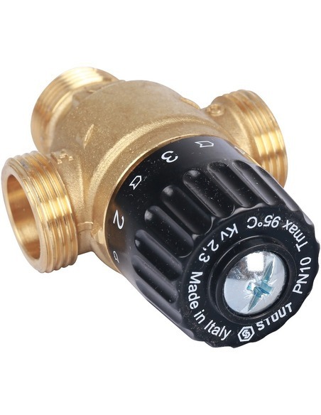 Термостатический смесительный клапан STOUT 30-65°C, 3/4" НР, Kvs 2,3