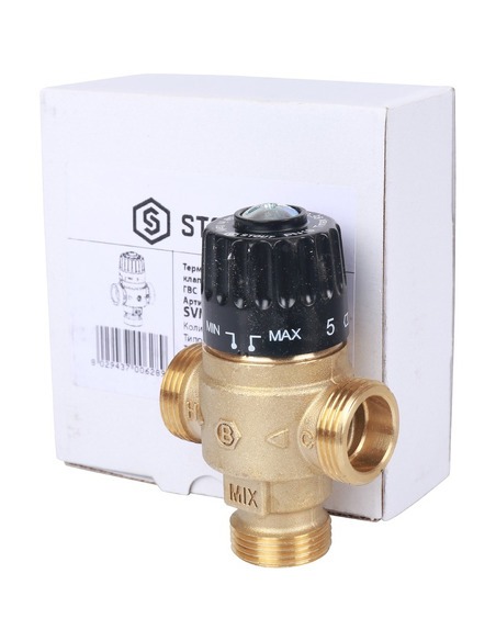 Термостатический смесительный клапан STOUT 30-65°C, 3/4" НР, Kvs 2,3
