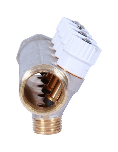 Коллектор распределительный STOUT 1", 4 вых. 1/2" плоское уплотнение