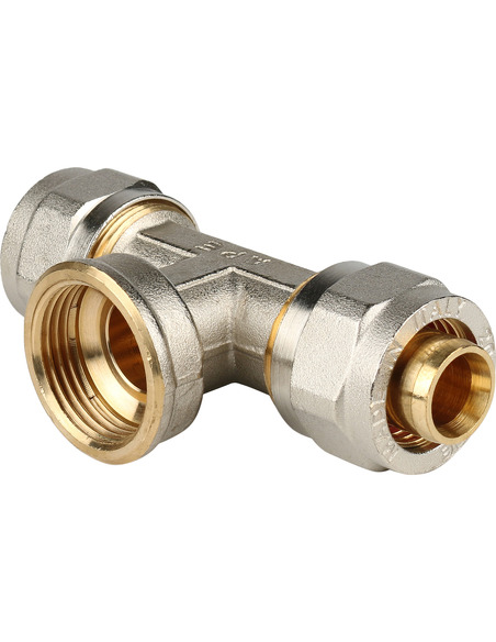 Тройник переходной STOUT 20x3/4"х20 ВР для металлопластиковых труб обжим