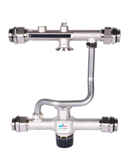 Насосно-смесительный узел STOUT термостат. клапан 30-60°C, без насоса