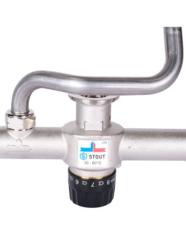 Насосно-смесительный узел STOUT термостат. клапан 30-60°C, без насоса