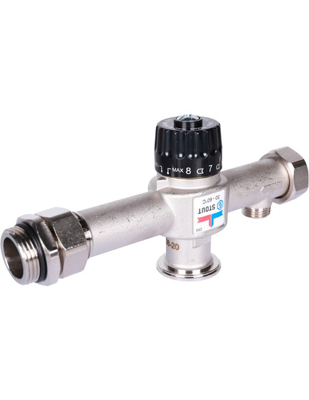 Насосно-смесительный узел STOUT термостат. клапан 30-60°C, без насоса