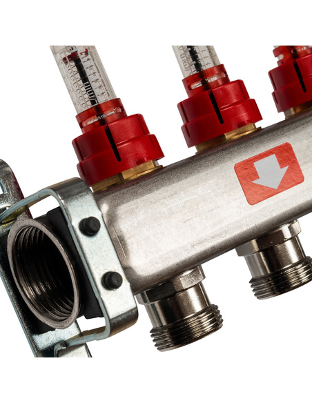 Коллектор STOUT из нержавеющей стали с расходомерами 12 вых.