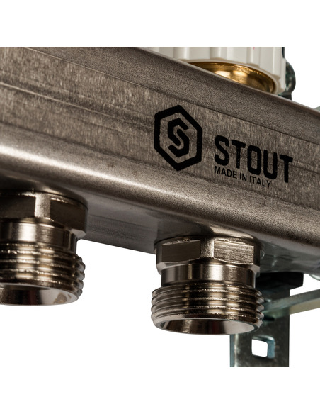 Коллектор STOUT из нержавеющей стали с расходомерами 12 вых.