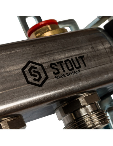 Коллектор STOUT из нержавеющей стали в сборе без расходомеров 9 вых.