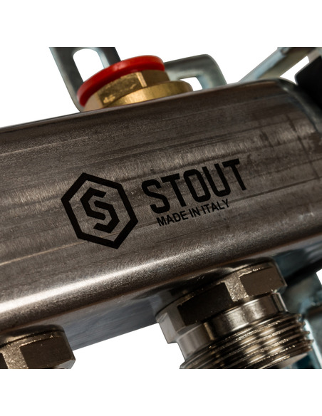 Коллектор STOUT из нержавеющей стали в сборе без расходомеров 9 вых.