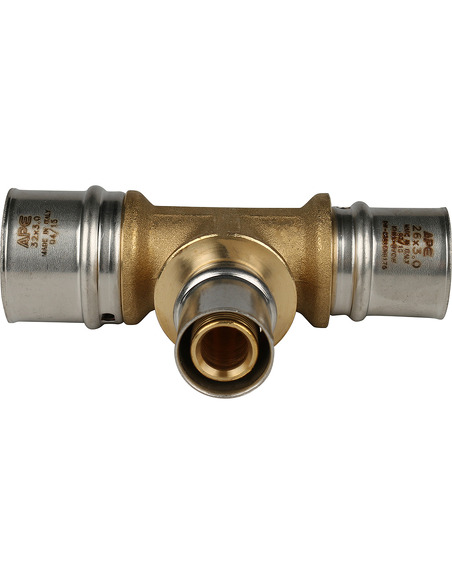 Тройник переходной STOUT 32x20x26 для металлопластиковых труб пресс