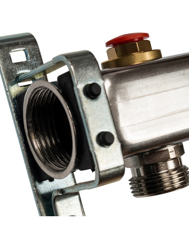 Коллектор STOUT из нержавеющей стали без расходомеров 8 вых. с воздухоотводчиком и сливом