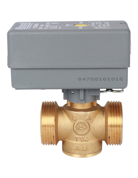 Клапан двухходовой зональный STOUT 1 1/4" НР с сервоприводом 230V, Kvs 12 (компактный)