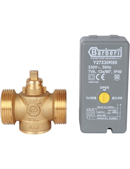 Клапан двухходовой зональный STOUT 1 1/4" НР с сервоприводом 230V, Kvs 12 (компактный)