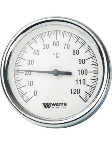 Термометр биметаллический Watts F+R801 OR 80 мм, 0-120ºС погружной, гильза 75 мм
