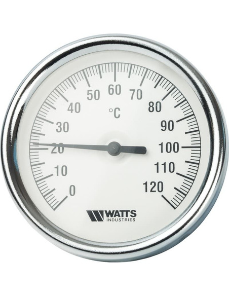 Термометр биметаллический Watts F+R801 OR 80 мм, 0-120ºС погружной, гильза 75 мм