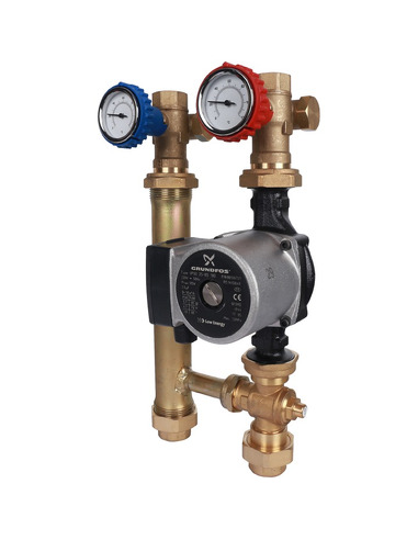 Насосная группа STOUT для твердотопливных котлов 1" с насосом